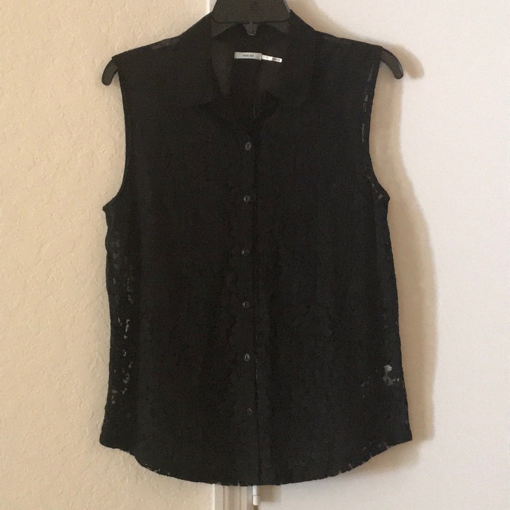 Urban Outfitters lace sheer button down top